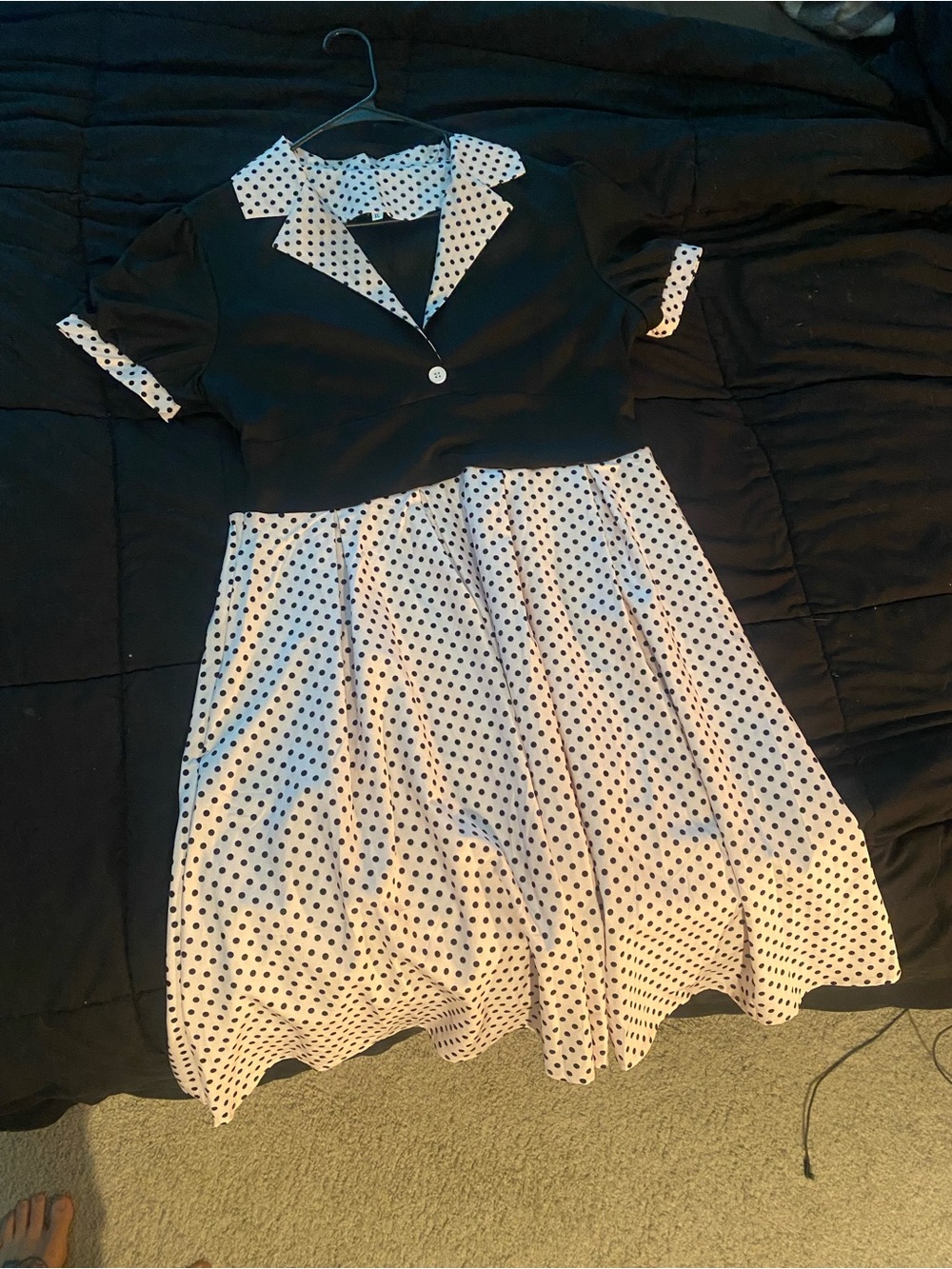 Polka Dot pink and black pit up swinger style  Dress